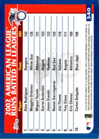 2002 Topps Bret Boone/Juan Gonzalez/Alex Rodriguez #340