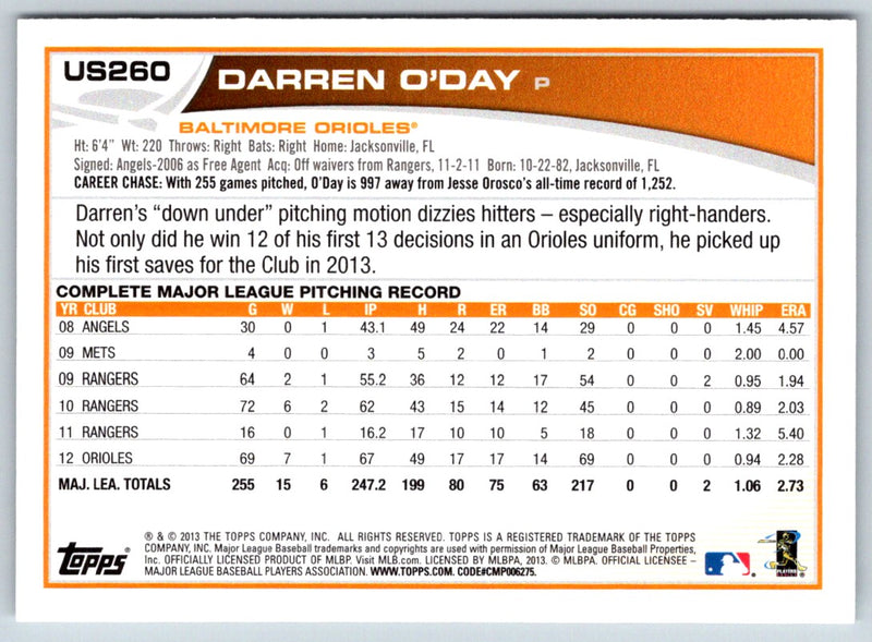 2013 Topps Update Darren O'Day