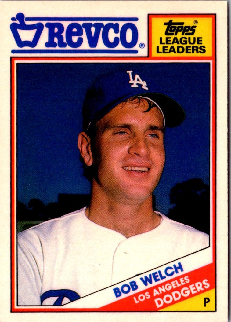 1988 Topps Revco League Leaders Bob Welch