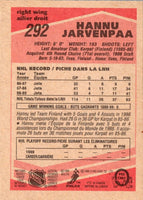 1989 O-Pee-Chee Hannu Jarvenpaa #292 Rookie