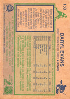 1983 O-Pee-Chee Daryl Evans #153 Rookie