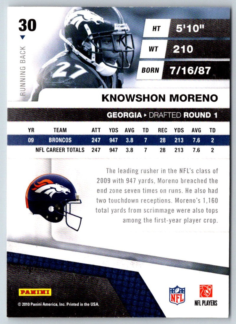 2010 Panini Absolute Memorabilia Knowshon Moreno