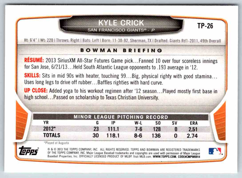 2014 Bowman Kyle Crick