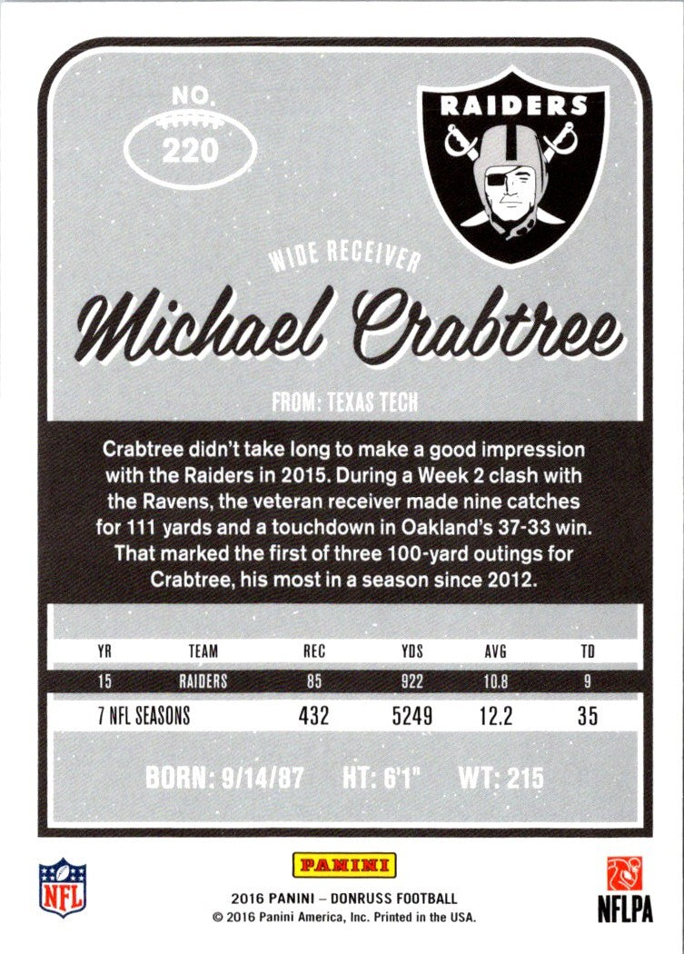 2016 Donruss Michael Crabtree