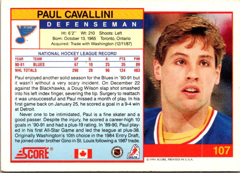 1991 Score American Paul Cavallini