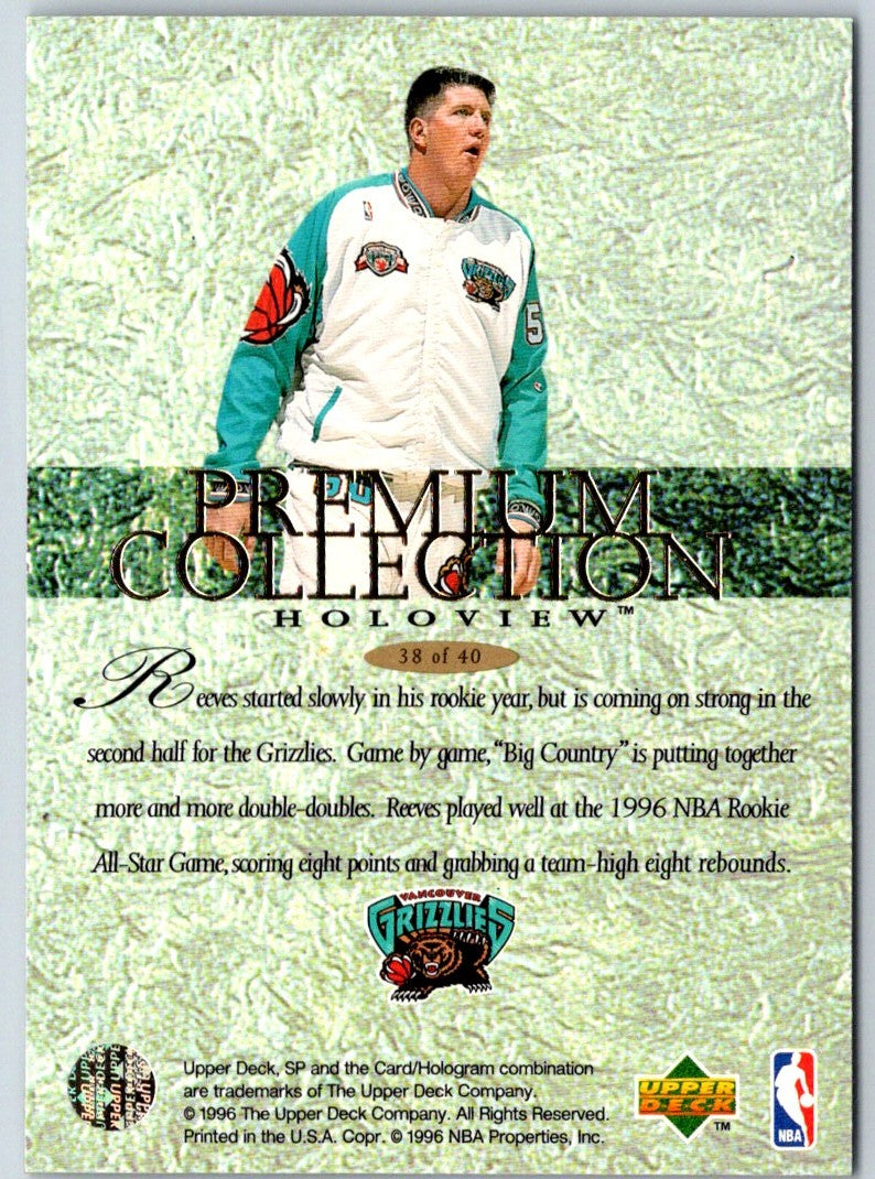 1995 SP Premium Collection Holoview Special F/X Bryant Reeves