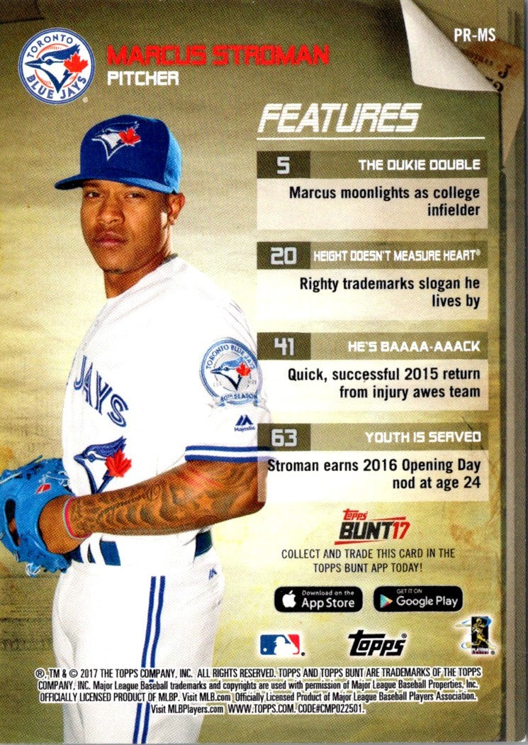 2017 Topps Bunt Programs Marcus Stroman