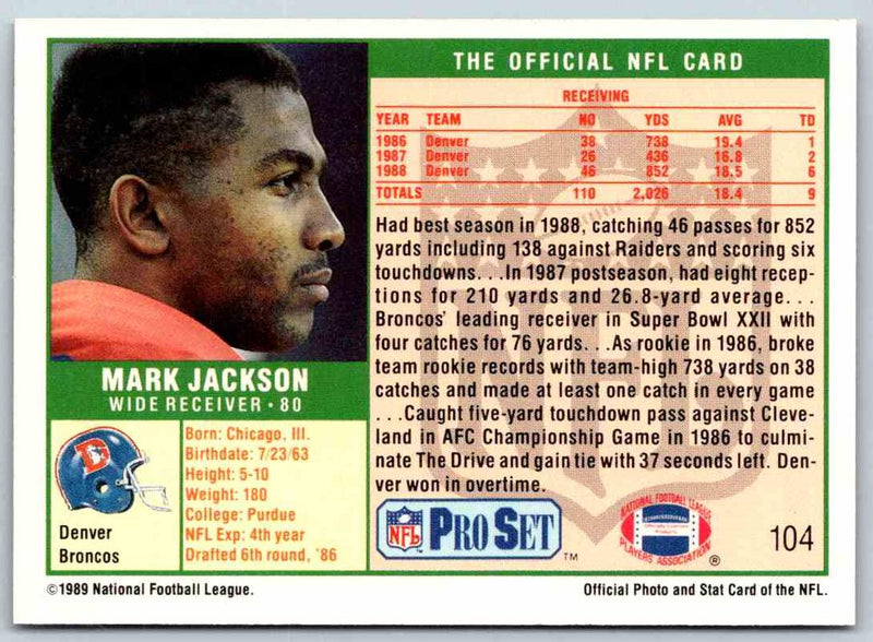 1989 NFL Proset Mark Jackson