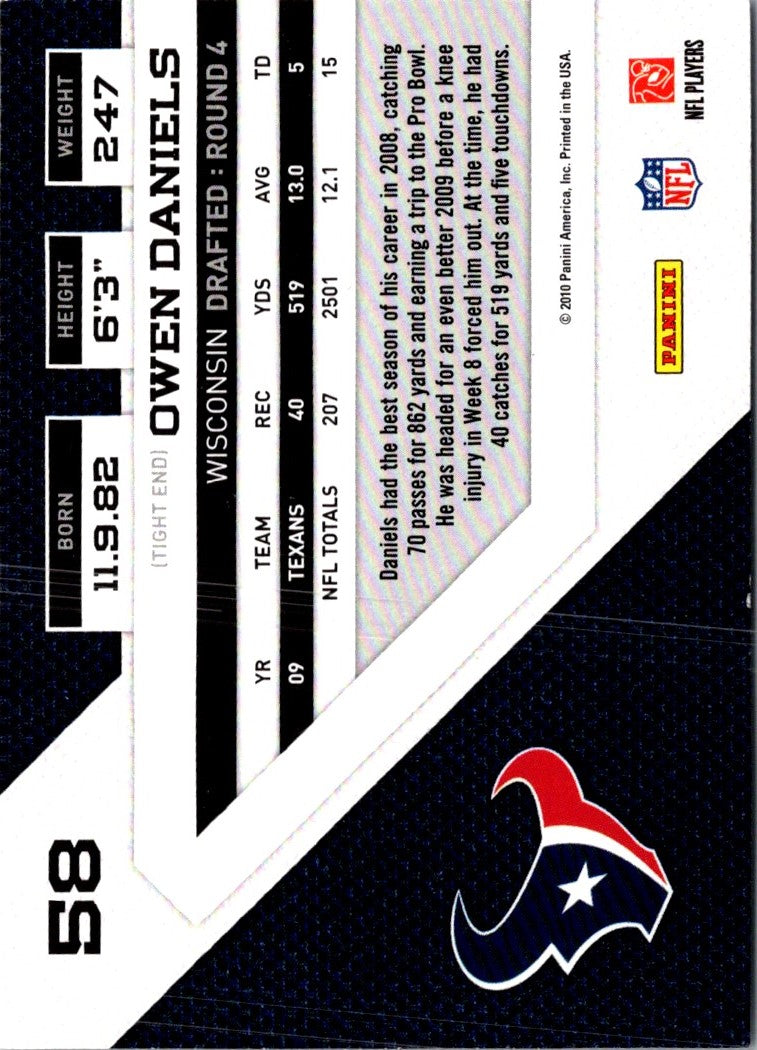 2010 Panini Threads Owen Daniels