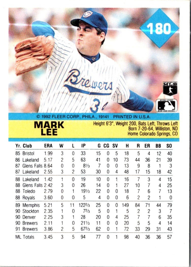 1992 Fleer Mark Lee