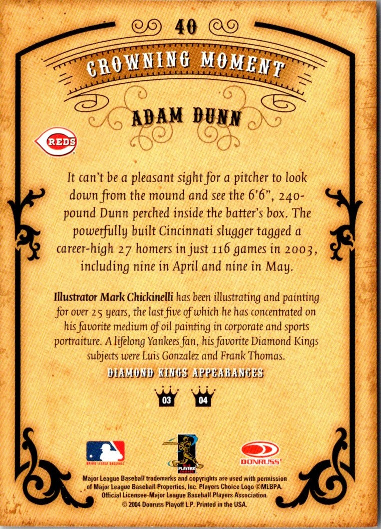 2004 Donruss Diamond Kings Adam Dunn