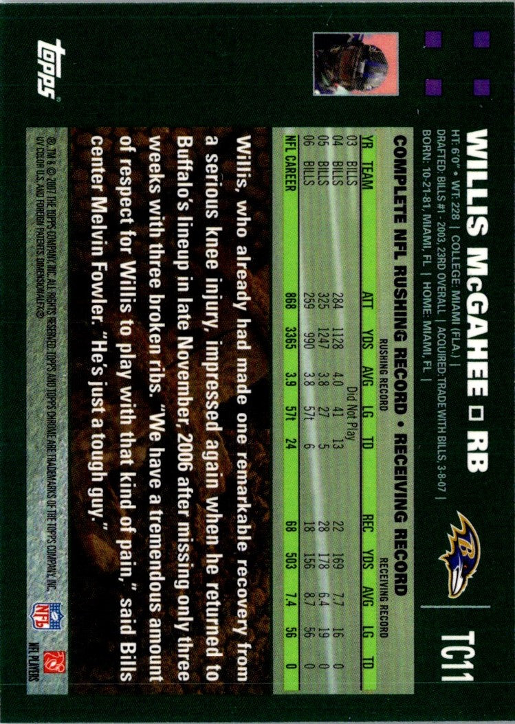 2007 Topps Chrome Willis McGahee