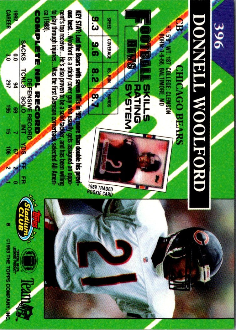 1993 Stadium Club Super Teams Bowl Donnell Woolford
