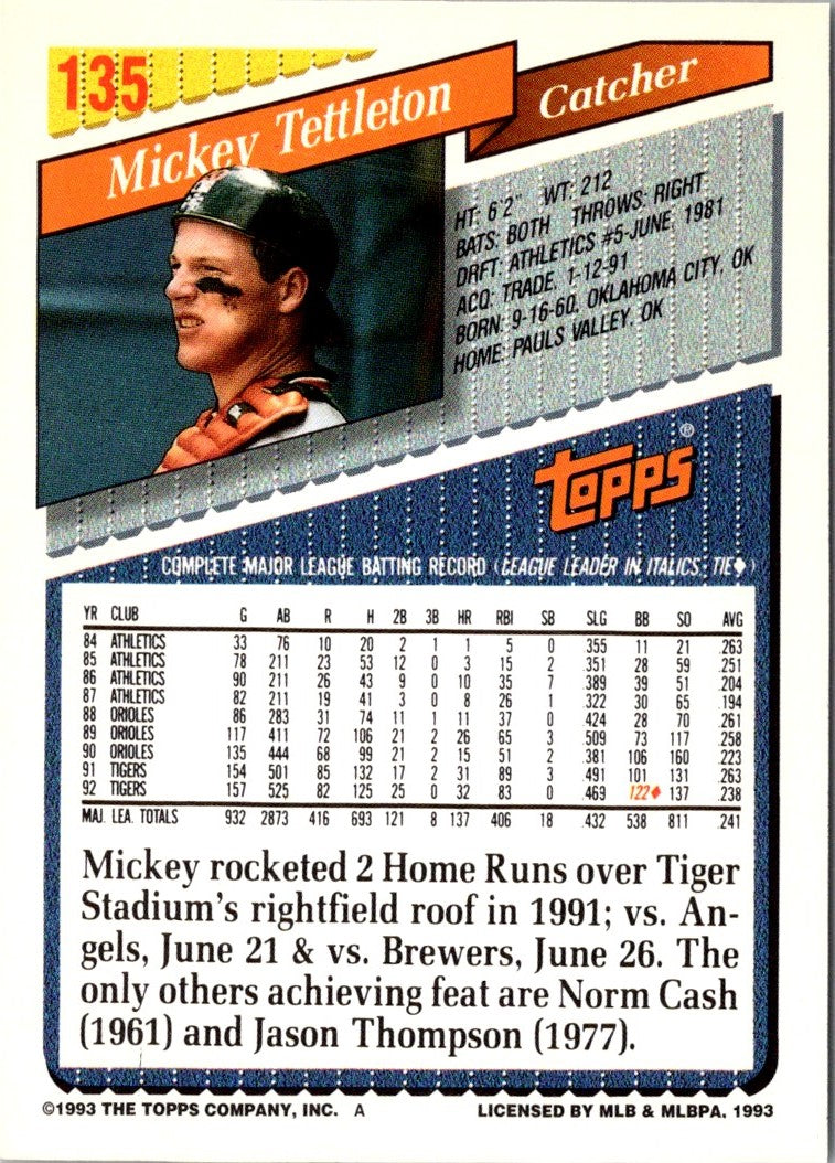 1993 Topps Gold Mickey Tettleton