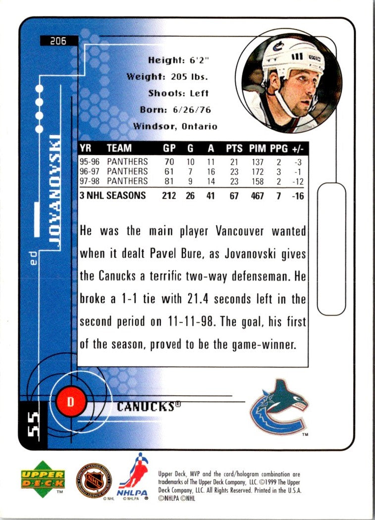 1998 Upper Deck MVP Ed Jovanovski