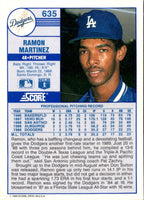 1989 Score Ramon Martinez #635 Rookie