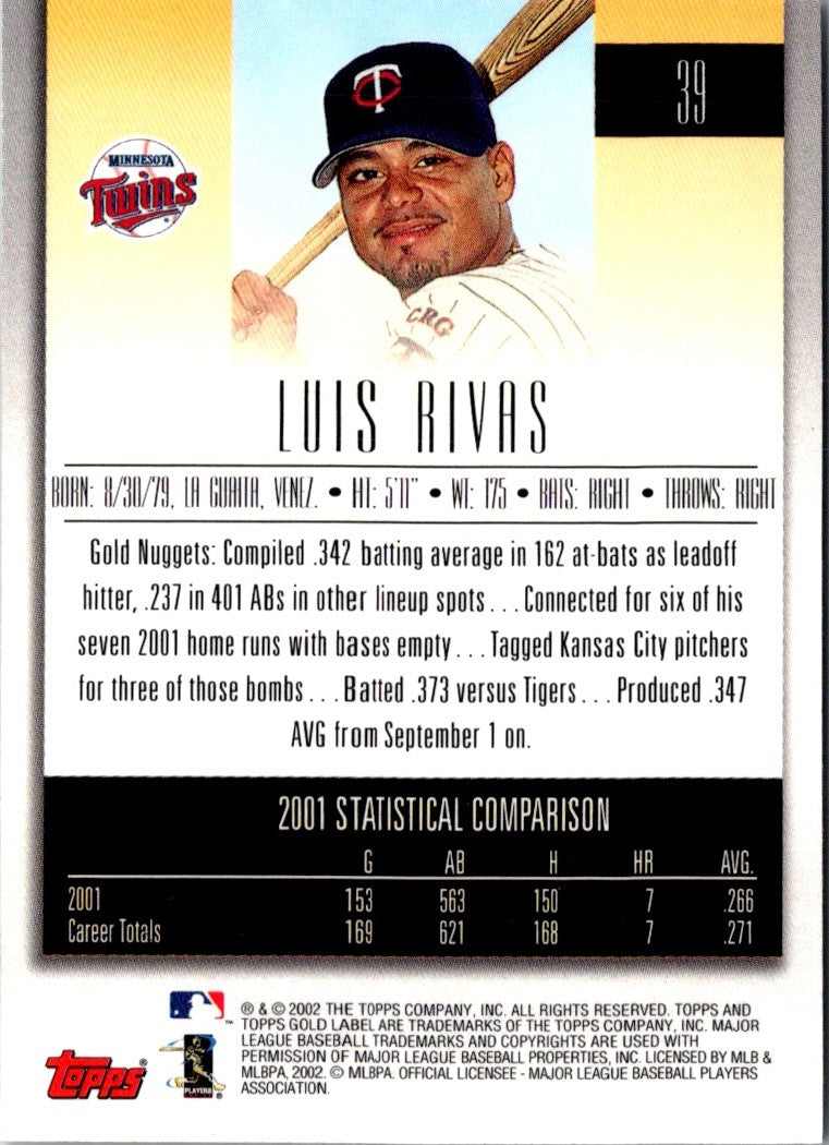 2002 Topps Gold Label Luis Rivas