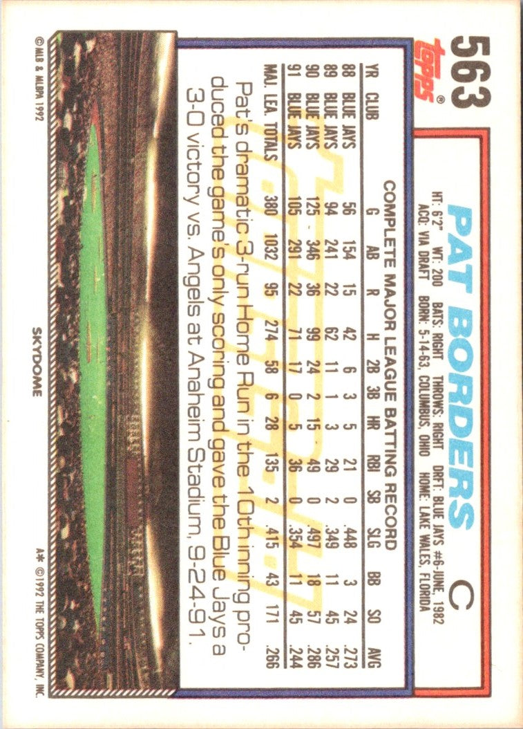 1992 Topps Pat Borders