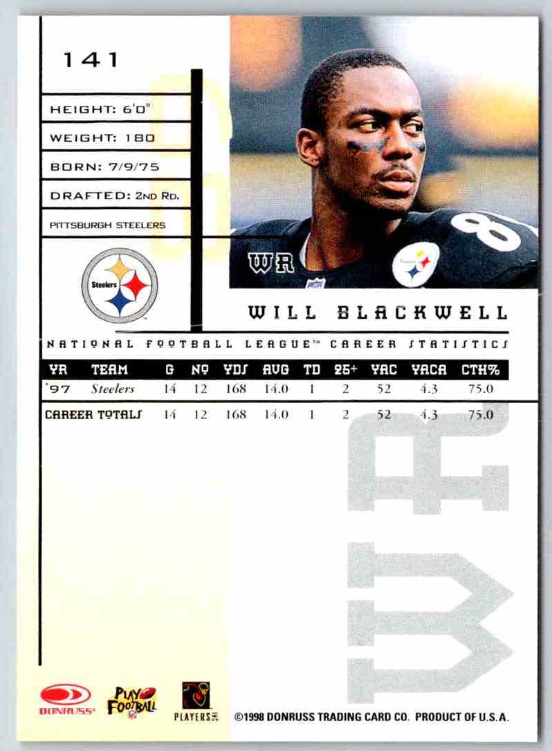 1998 Leaf Rookies And Stars Will Blackwell