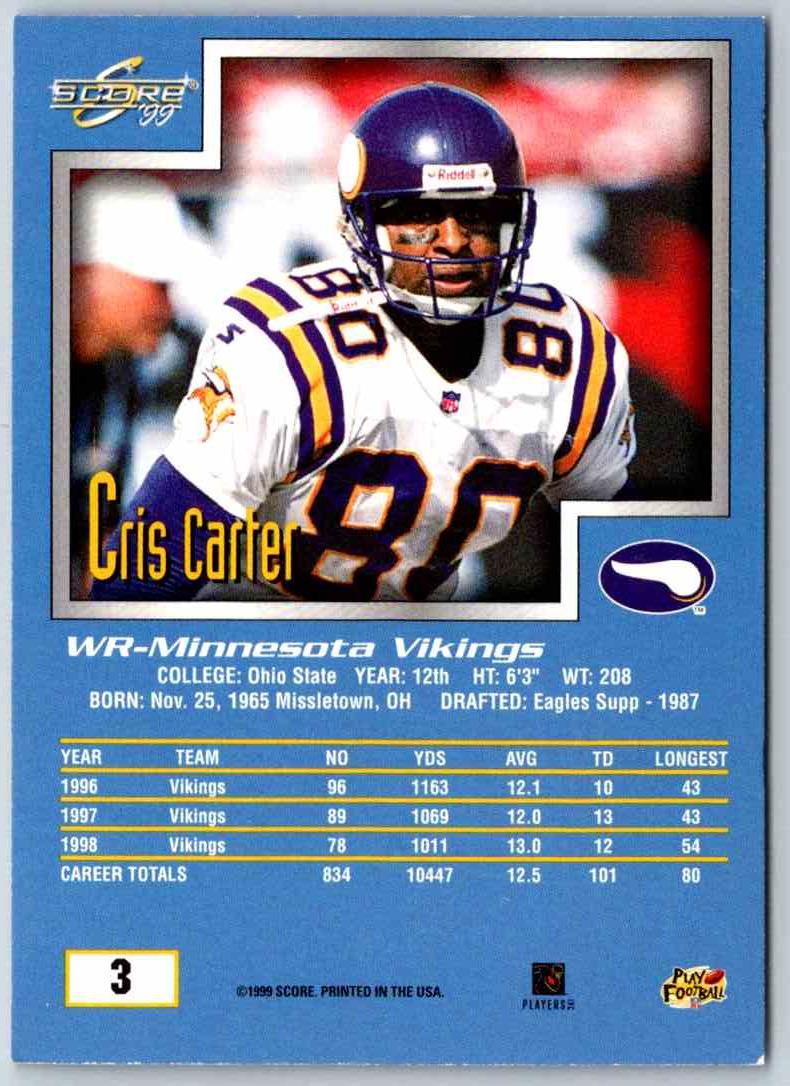 1999 Score Cris Carter