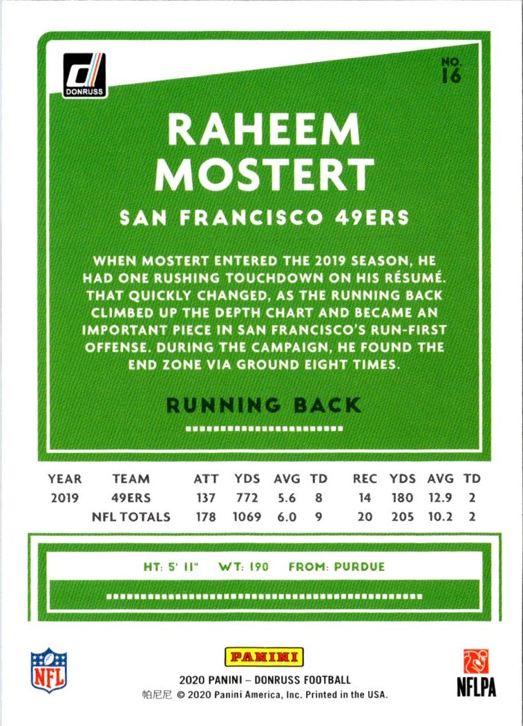 2020 Donruss Raheem Mostert