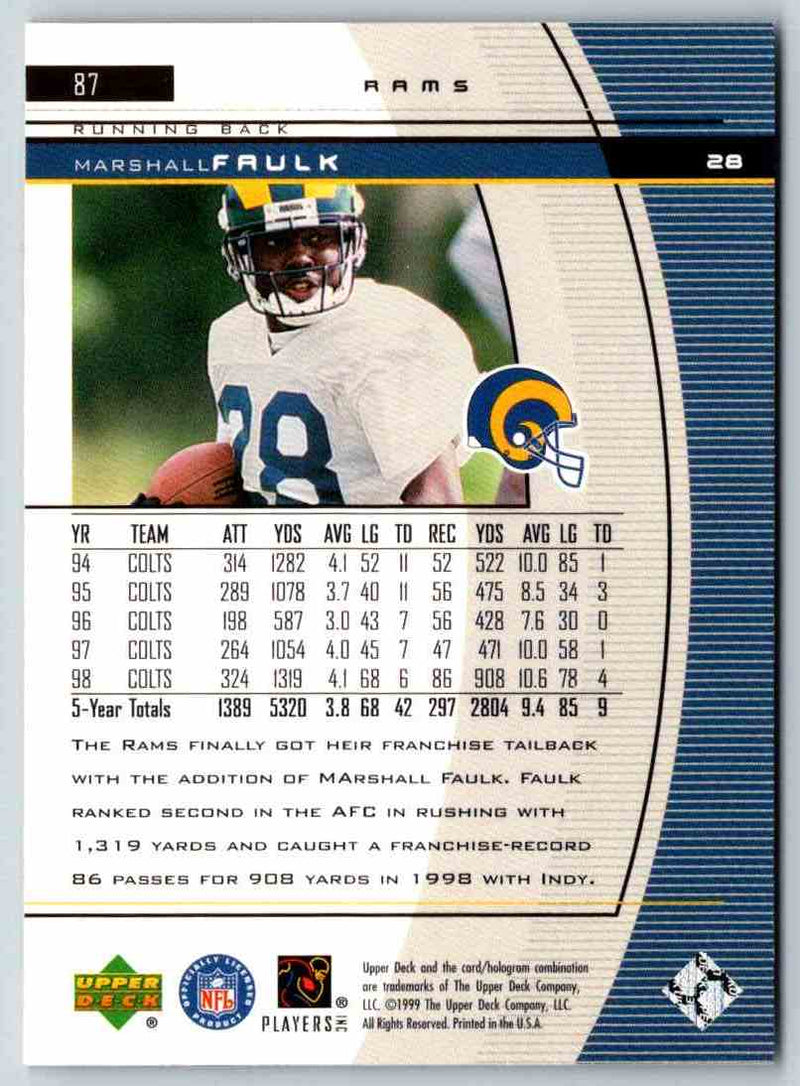 1999 Upper Deck Black Diamond Marshall Faulk