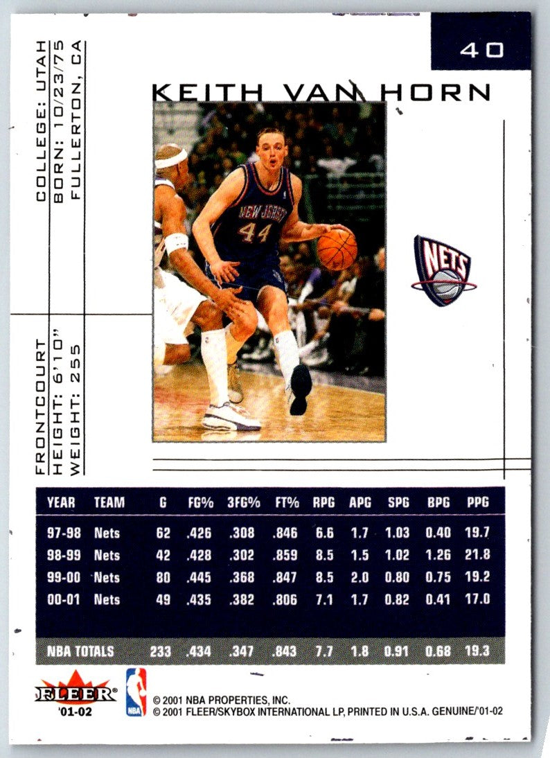 2001 Fleer Genuine Keith Van Horn