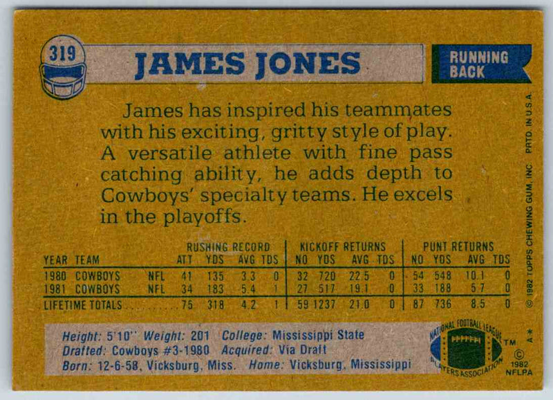 1982 Topps James Jones