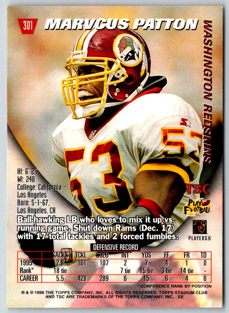 1996 Stadium Club Members Only Marvcus Patton