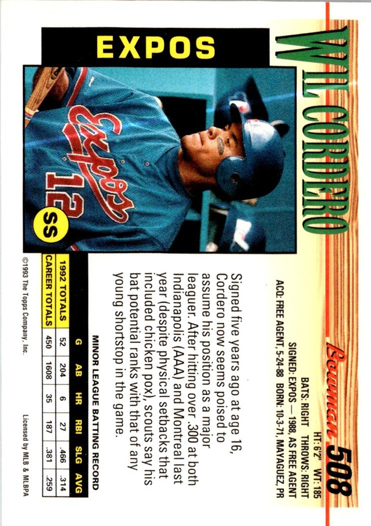 1993 Bowman Wil Cordero