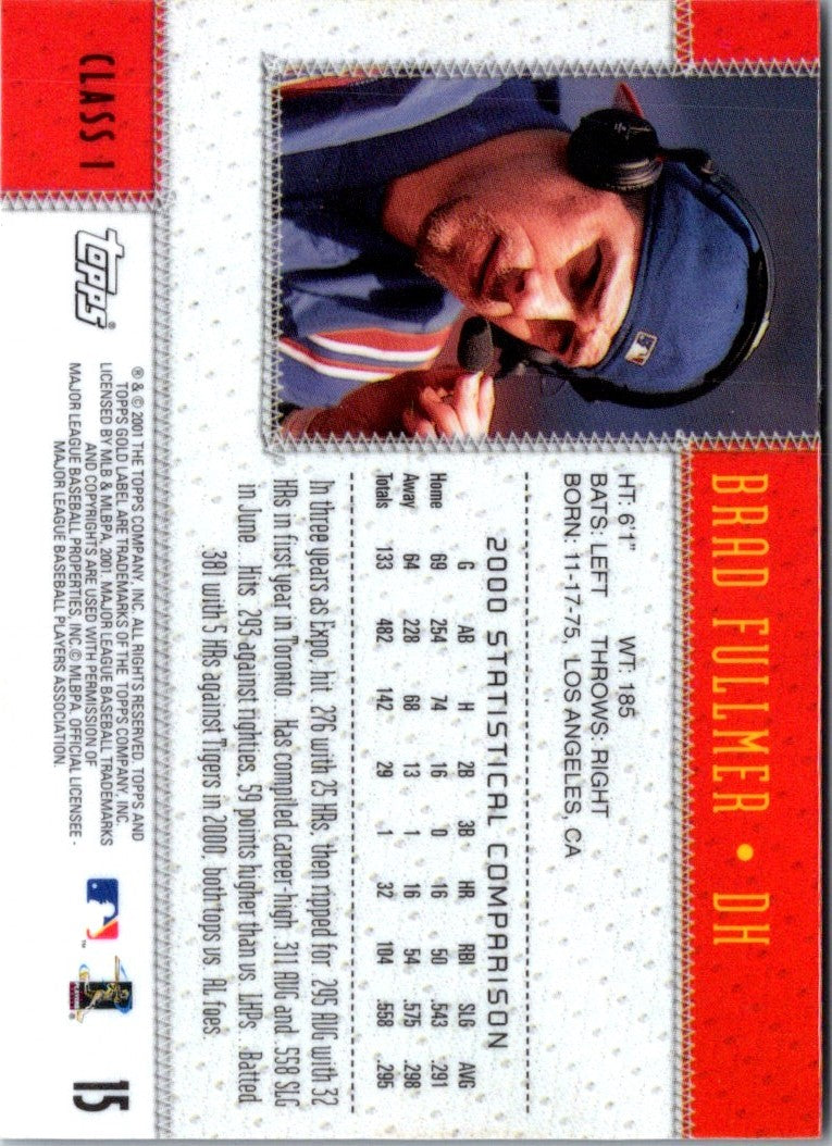 2001 Topps Gold Label Brad Fullmer