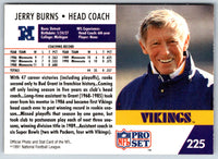 1991 Pro Set Jerry Burns #225