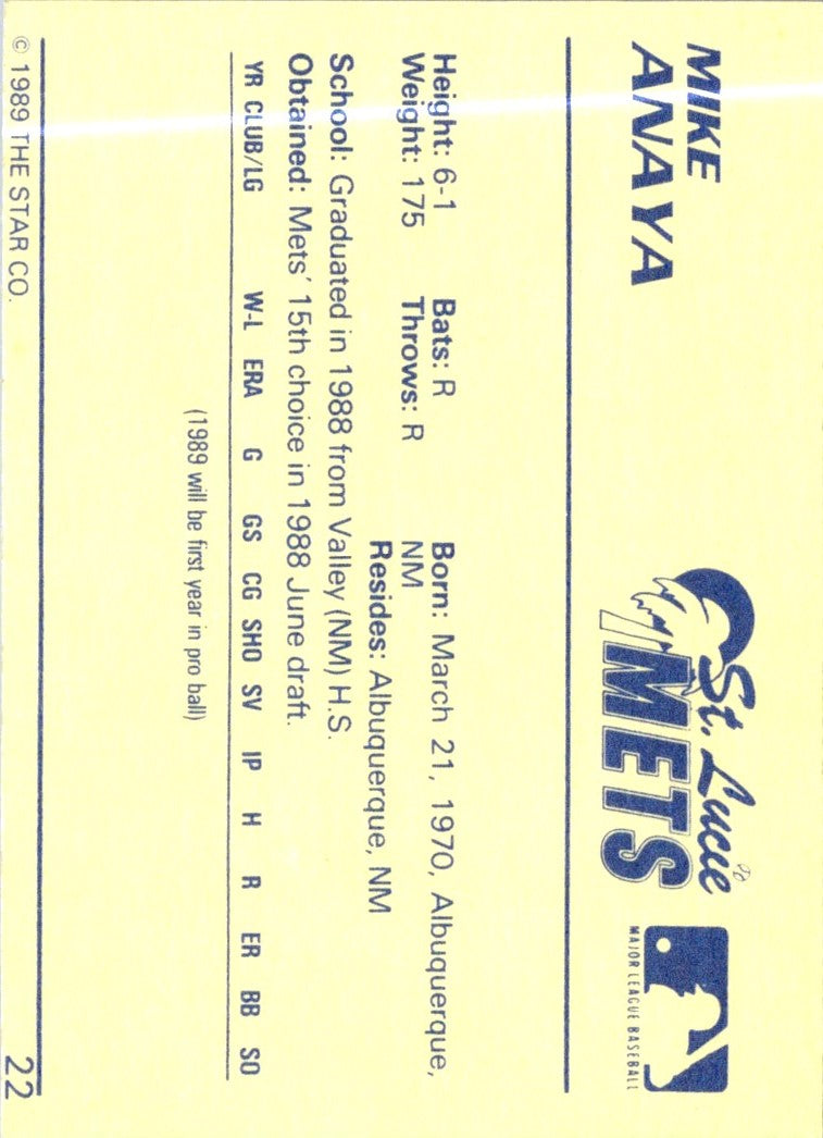 1989 Star Mike Anaya