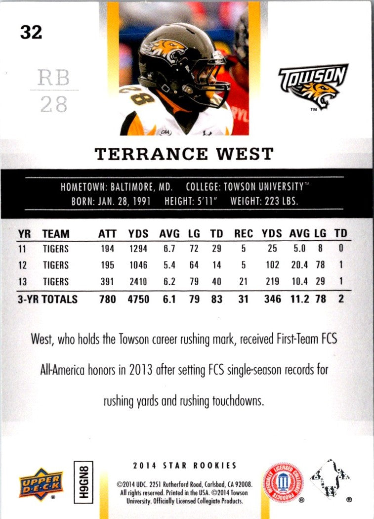 2014 Upper Deck Star Rookies Box Set SP Terrance West