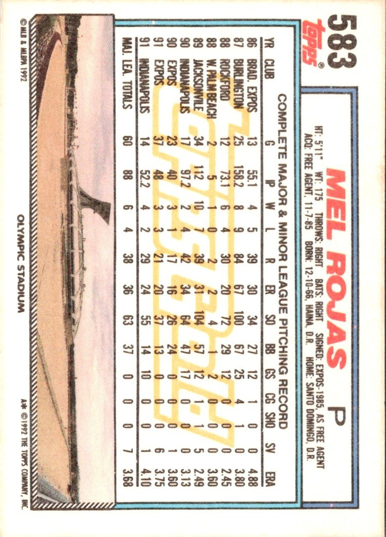 1992 Topps Mel Rojas