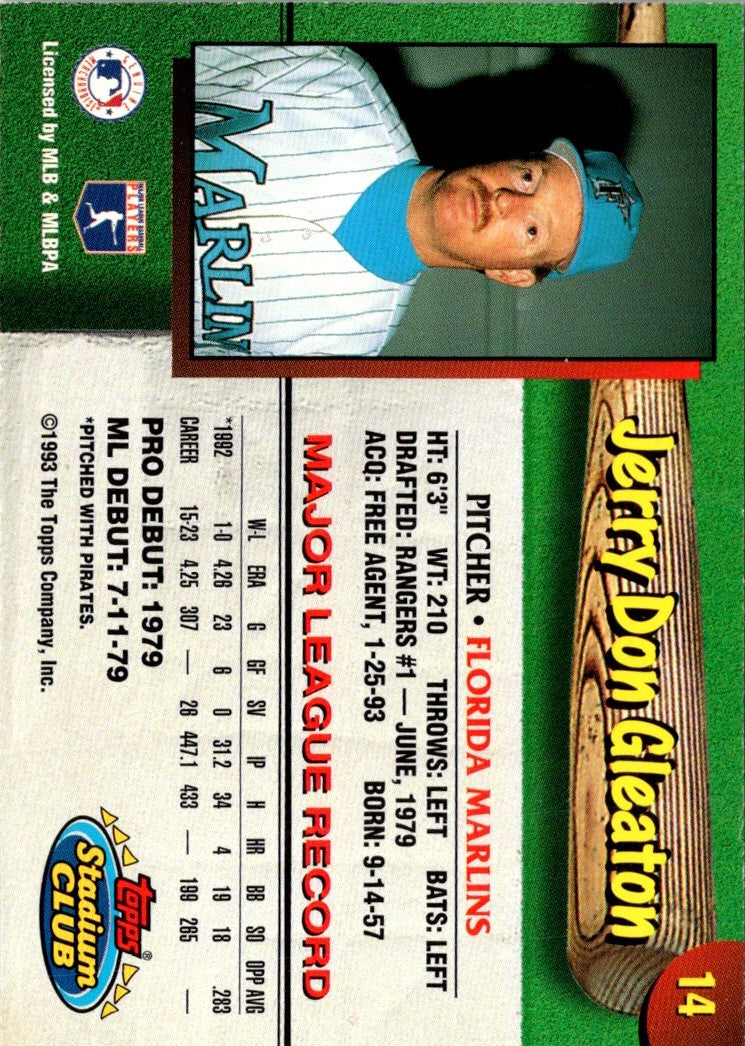 1993 Stadium Club Florida Marlins Jerry Don Gleaton