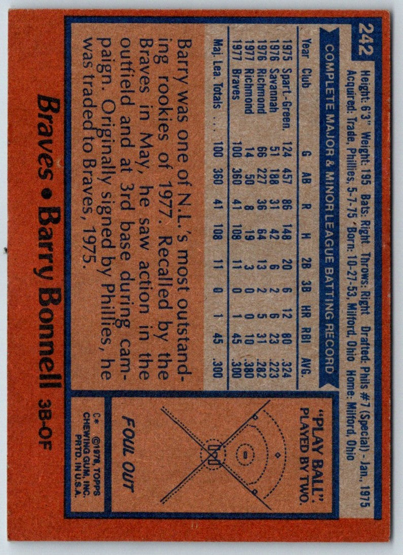 1978 Topps Barry Bonnell