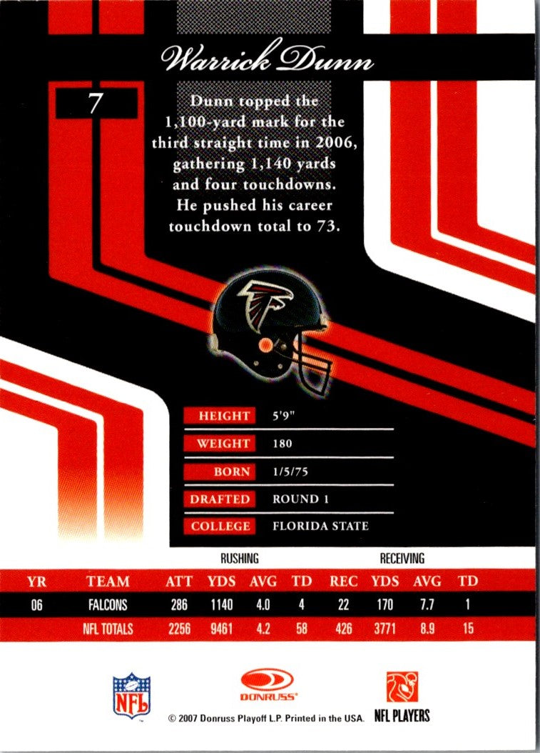 2007 Donruss Elite Warrick Dunn