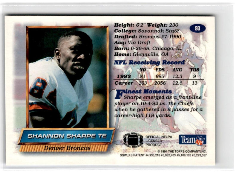 1994 Finest Shannon Sharpe