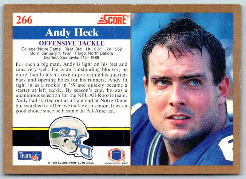 1991 Score Andy Heck