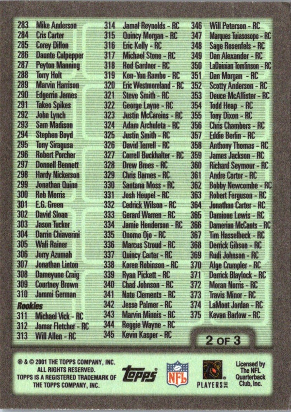 2001 Topps Justin Watson #187