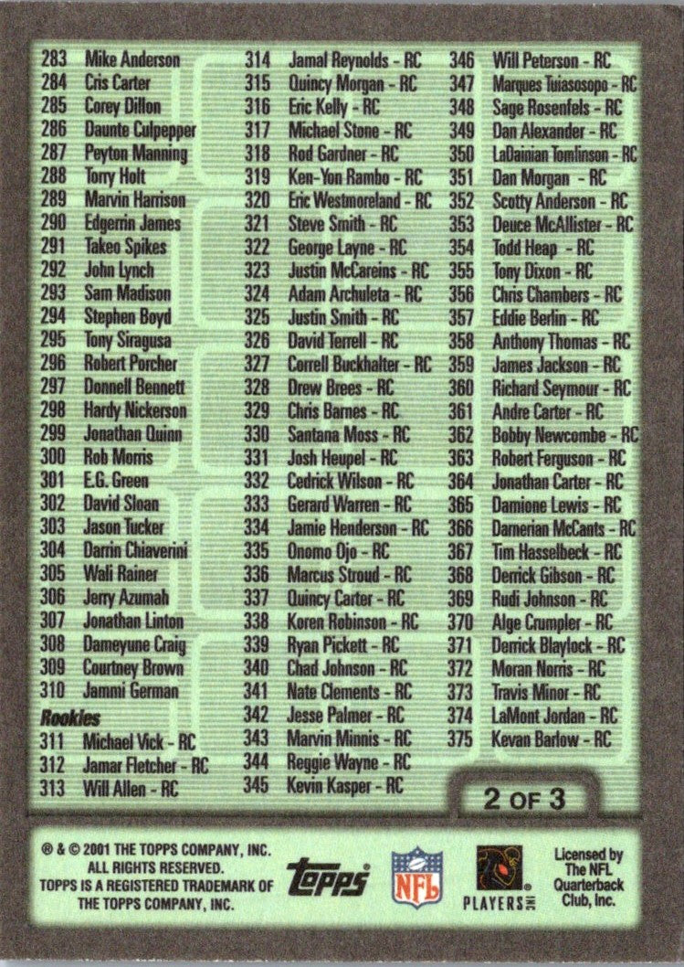 2001 Topps Justin Watson