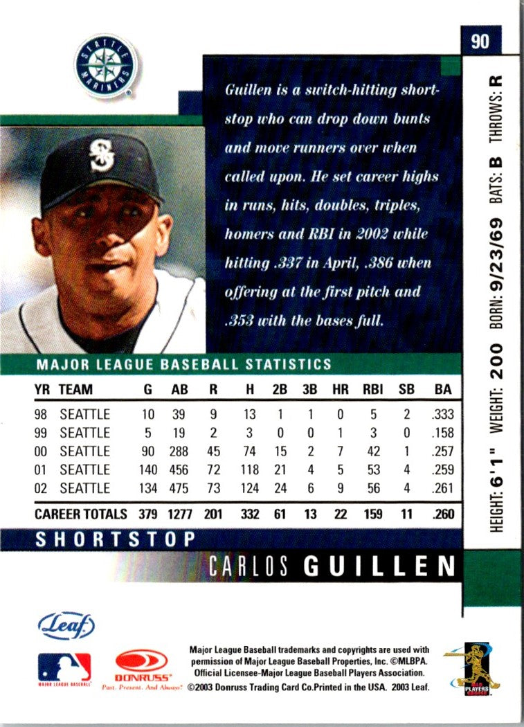 2003 Leaf Carlos Guillen