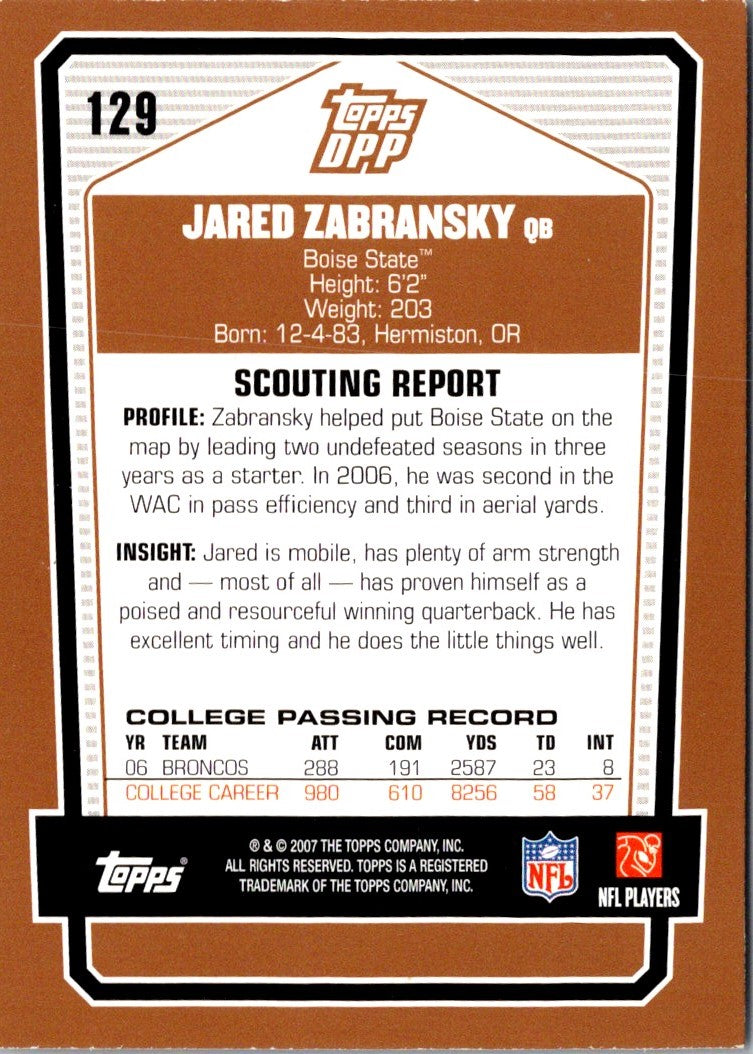 2007 Topps Draft Picks & Prospects Jared Zabransky