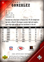 2005 Upper Deck Tony Gonzalez #93