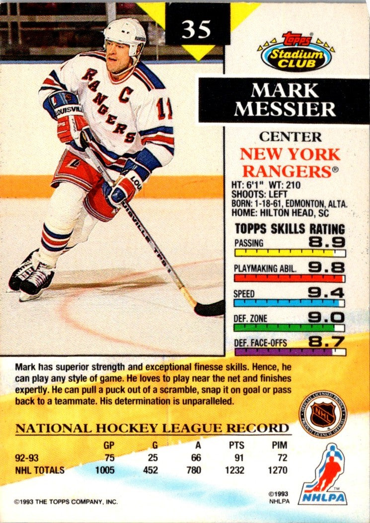 1993 Stadium Club Mark Messier