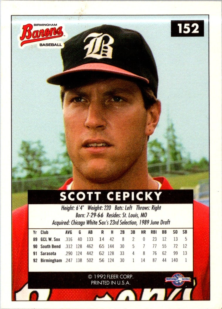 1992 Fleer Excel Scott Cepicky