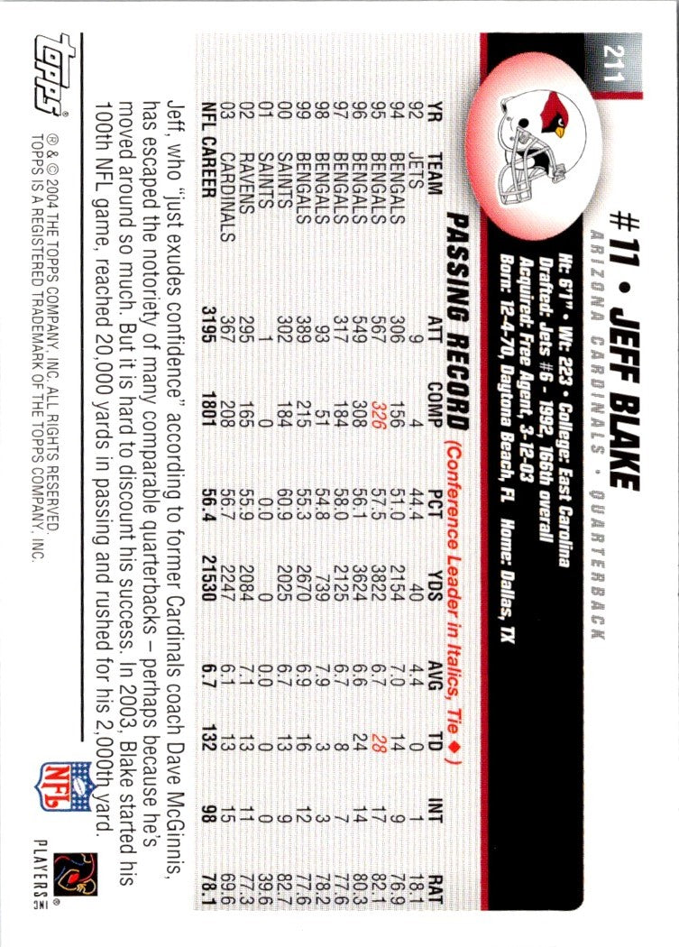 2004 Topps Jeff Blake