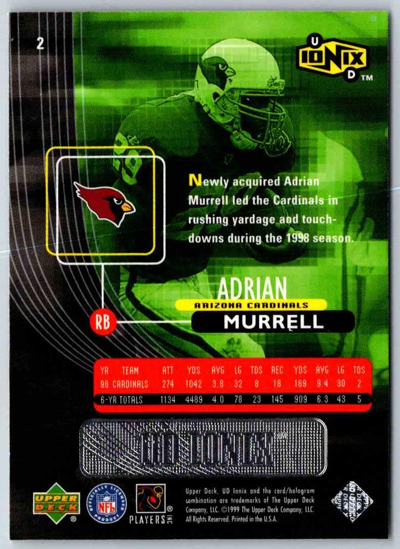 1999 Upper Deck Ionix Adrian Murrell