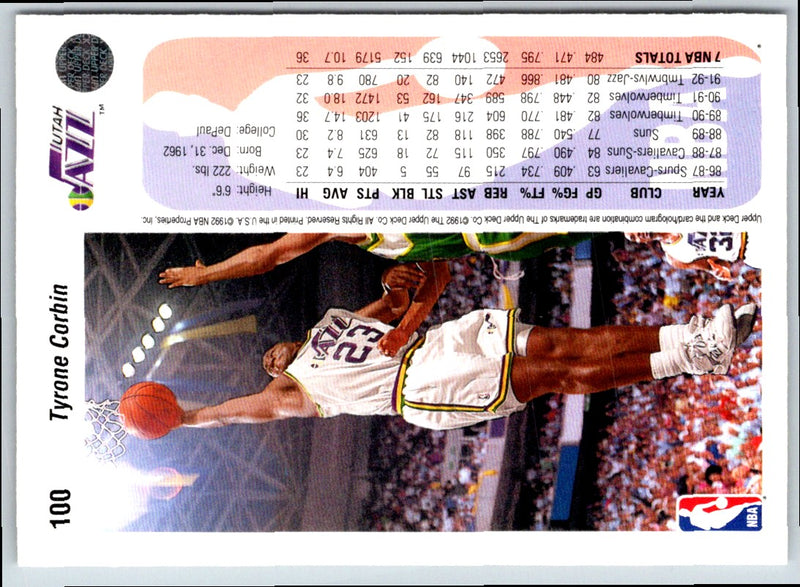 1992 Upper Deck Tyrone Corbin